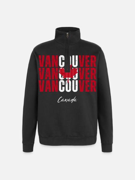 Vancouver Canada, I love Vancouver - Quarter-Zip Sweatshirt - black