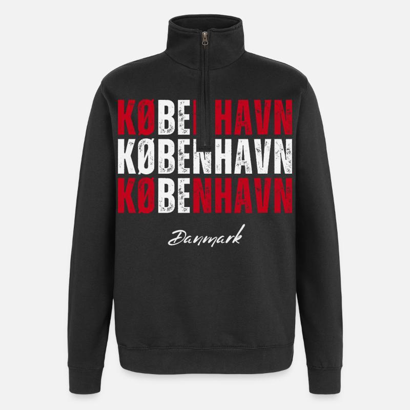 J’adore Copenhague, Copenhague Danemark - Sweat à zip 1/4 - noir