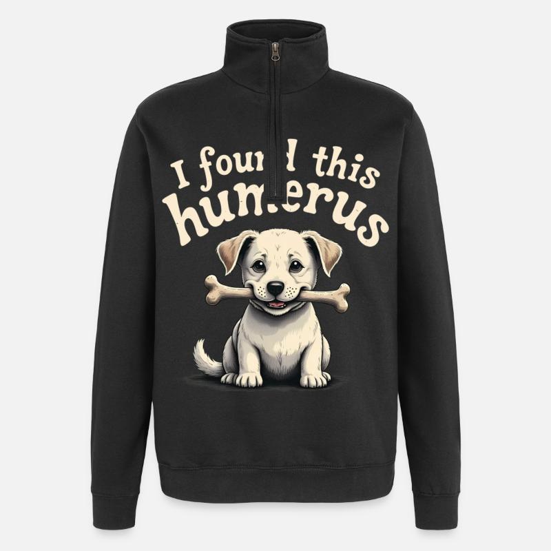 I found this humerus - Quarter-Zip Sweatshirt - black