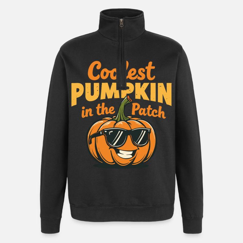 Coolest Pumpkin in the Patch - Quarter-Zip Sweatshirt - black