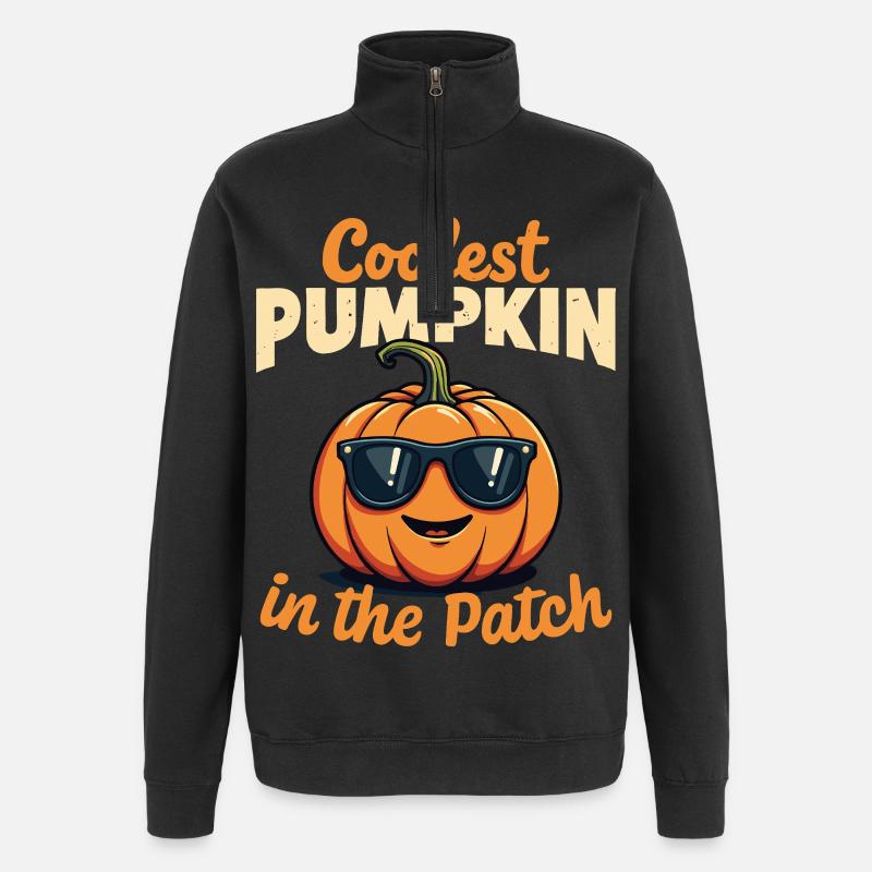 Der coolste Kürbis im Patch - Quarter-Zip-Sweatshirt - Schwarz