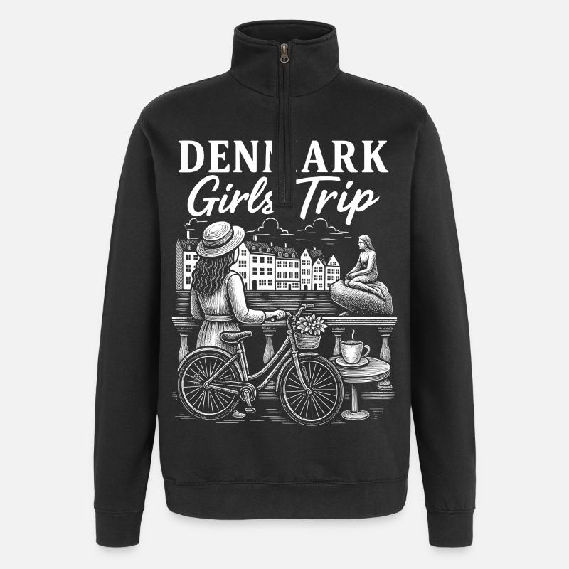 Voyage entre filles au Danemark - Sweat à zip 1/4 - noir