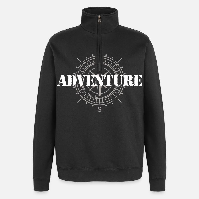 Aventure - Sweat à zip 1/4 - noir