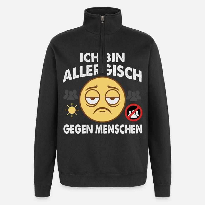 Allergisch Gegen Menschen  - Quarter-Zip-Sweatshirt - Schwarz