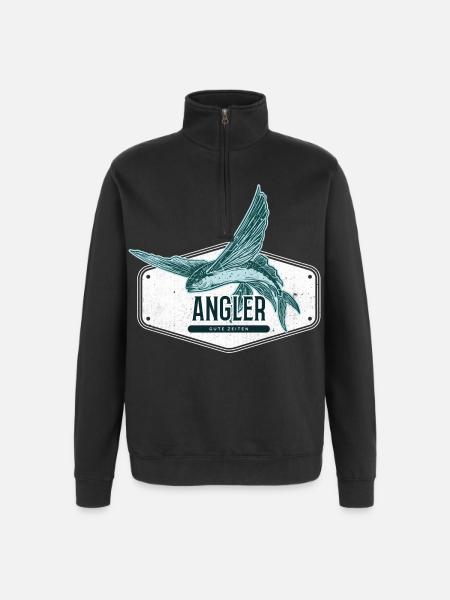 Angler USA Design Flying Fish - Quarter-Zip Sweatshirt - black