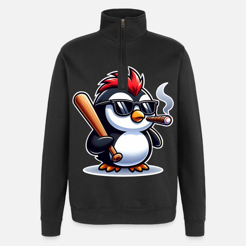 Penguin - Quarter-Zip Sweatshirt - black