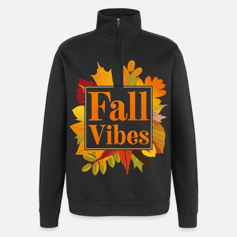 Fall Vibes - Quarter-Zip Sweatshirt - black