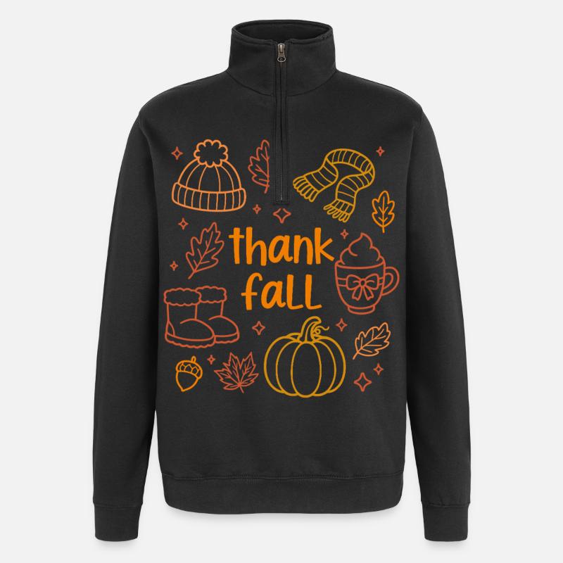 Dank Herbst - Quarter-Zip-Sweatshirt - Schwarz