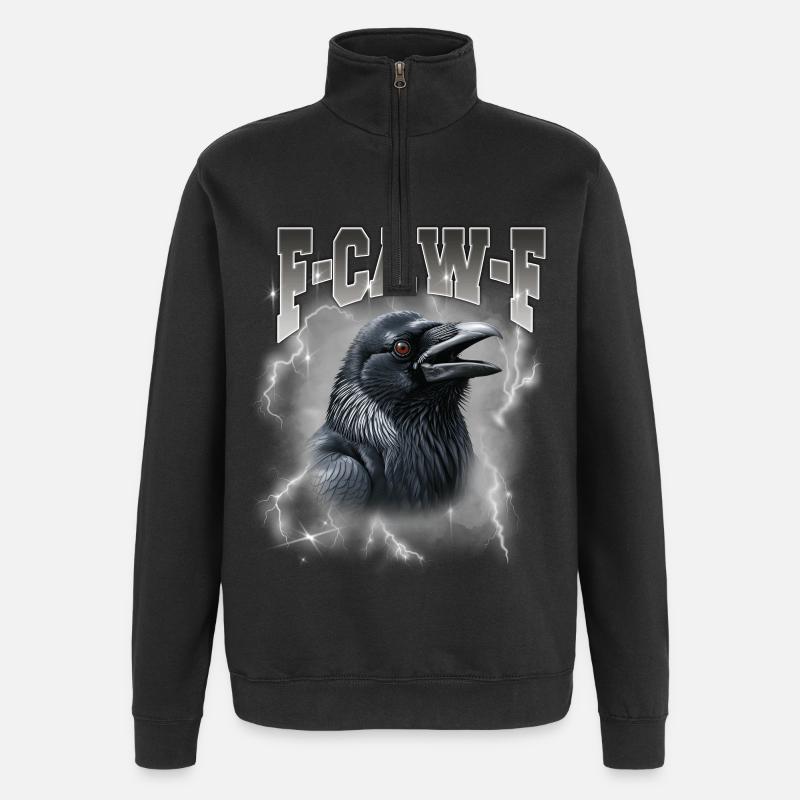 F-Caw-E Raven Storm Graphique - Sweat à zip 1/4 - noir