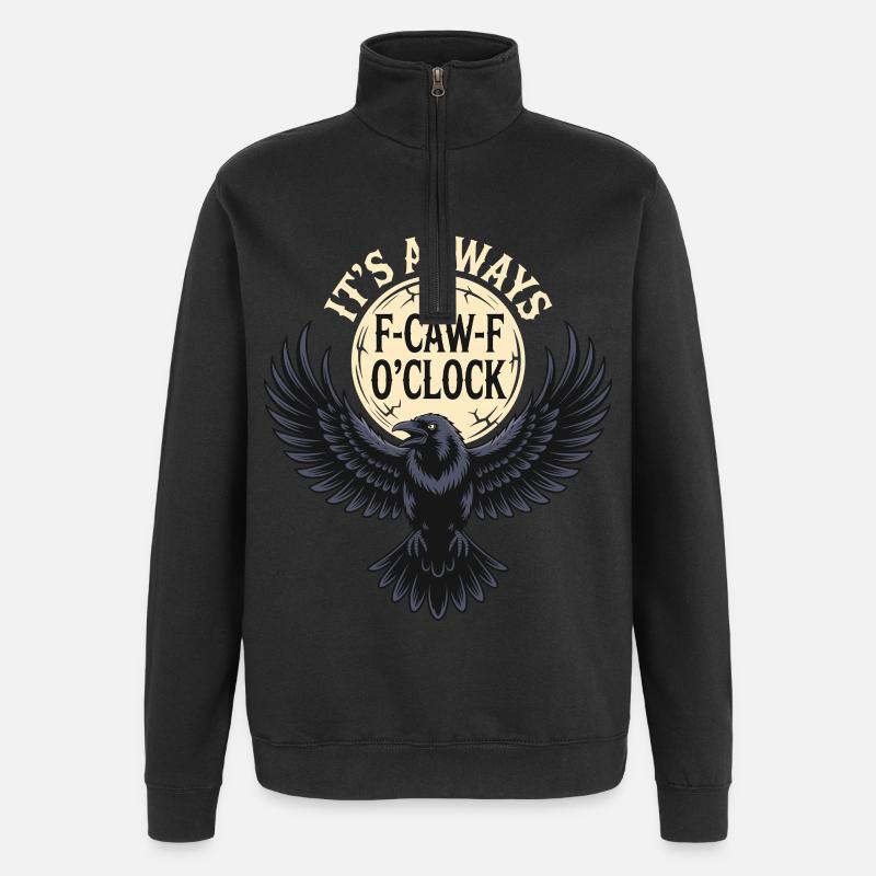 F-Caw-F Time Raven Flight - Sweat à zip 1/4 - noir