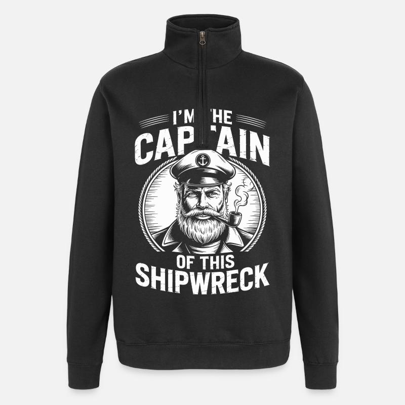 Capitaine de l’épave - Sweat à zip 1/4 - noir