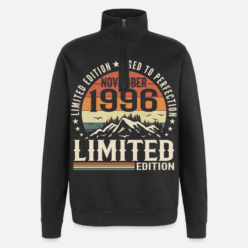 November 1996 Einzigartiges Retro-Jubiläum - Quarter-Zip-Sweatshirt - Schwarz