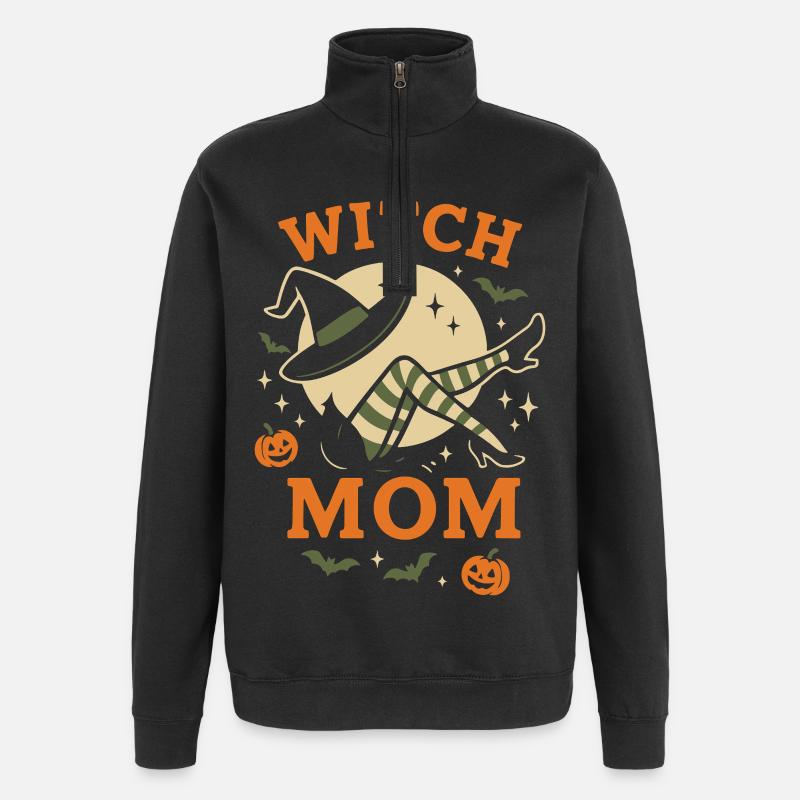 Hexenmutter Lustige Halloween Kostümidee - Quarter-Zip-Sweatshirt - Schwarz