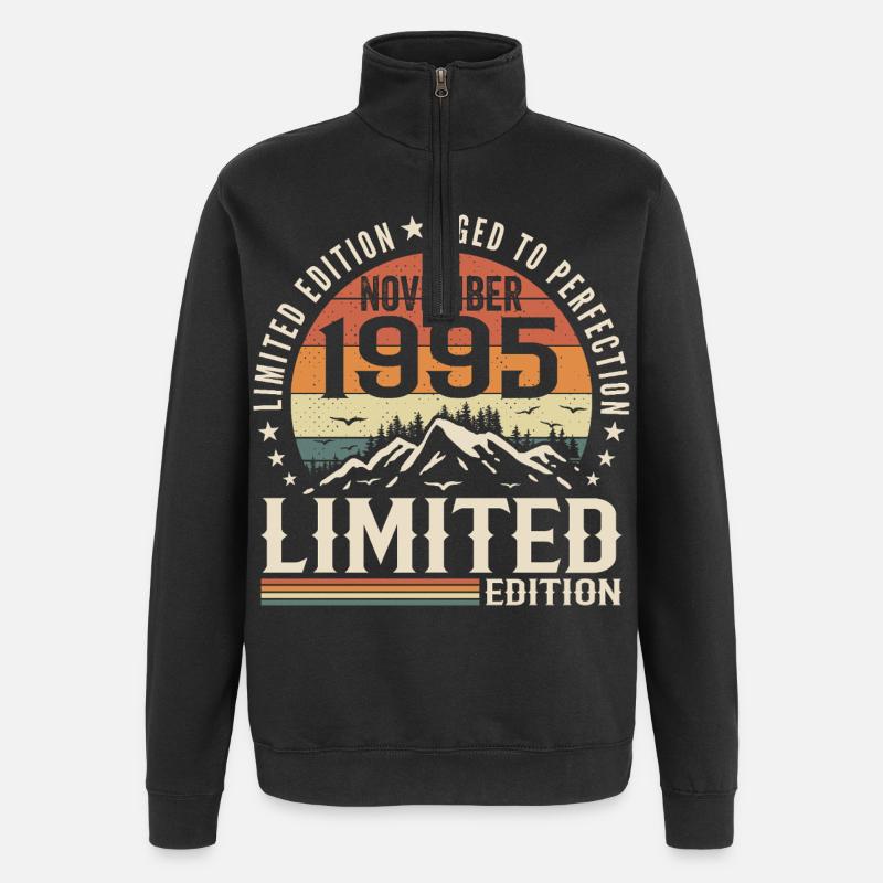 November 1995 Einzigartiges Retro-Jubiläum - Quarter-Zip-Sweatshirt - Schwarz
