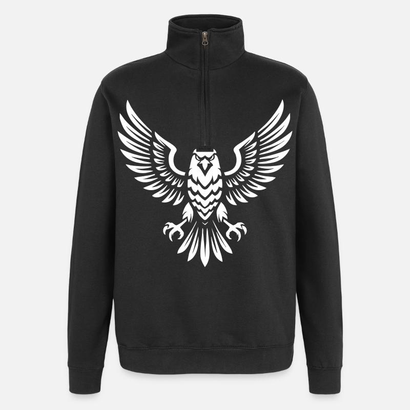 Fauconnerie majestueuse Oiseau De Proie Art - Sweat à zip 1/4 - noir