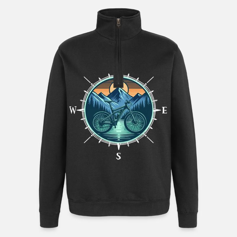 Vélo VTT - Sweat à zip 1/4 - noir