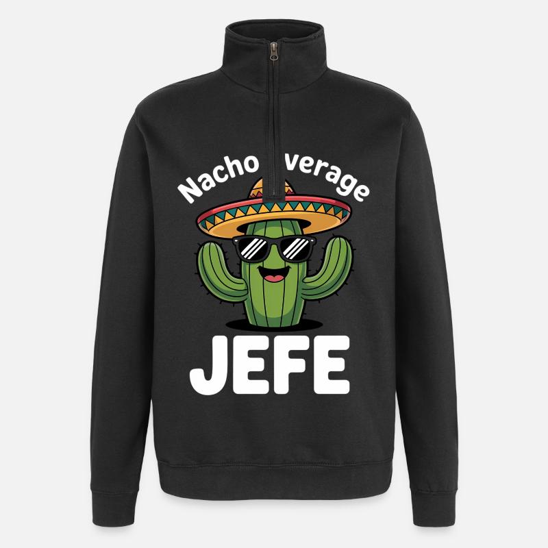 Nacho Average Jefe Cactus - Sweat à zip 1/4 - noir