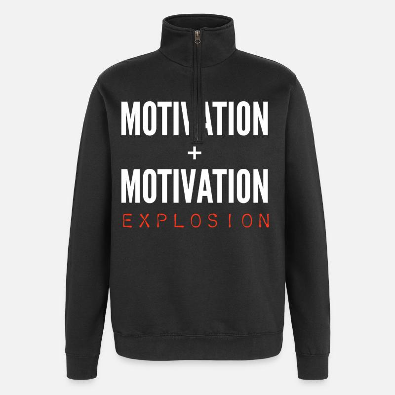Motivation + Motivation = Explosion - Quarter-Zip-Sweatshirt - Schwarz