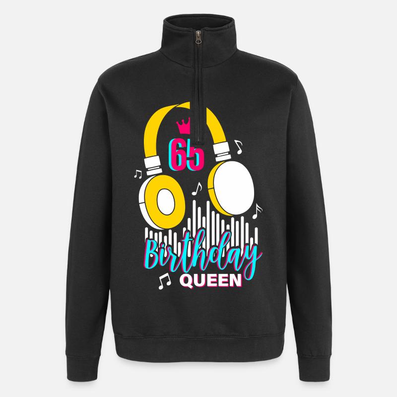 Anniversaire Reine 65e anniversaire - Sweat à zip 1/4 - noir