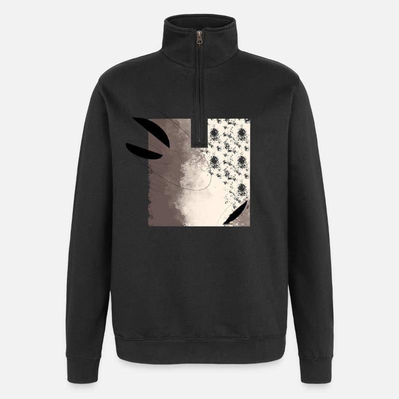 Ombres abstraites et surfaces lumineuses - Sweat à zip 1/4 - noir