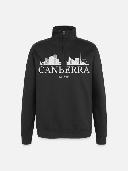 Canberra Skyline, Canberra Australia - Quarter-Zip Sweatshirt - black