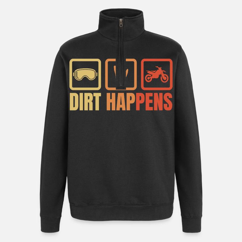 Man wird dreckig - Quarter-Zip-Sweatshirt - Schwarz