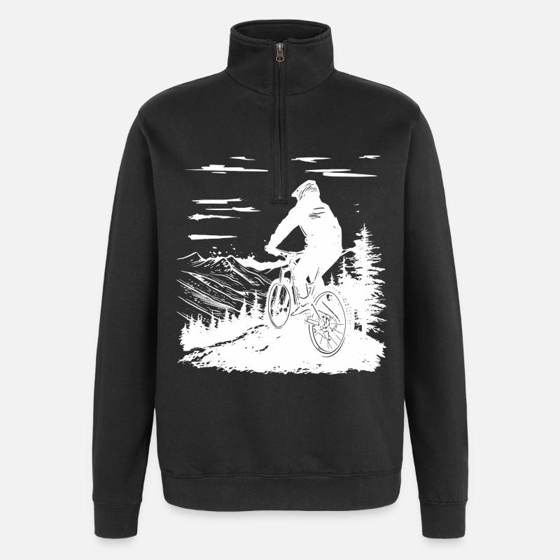 Mountainbiken - Quarter-Zip-Sweatshirt - Schwarz