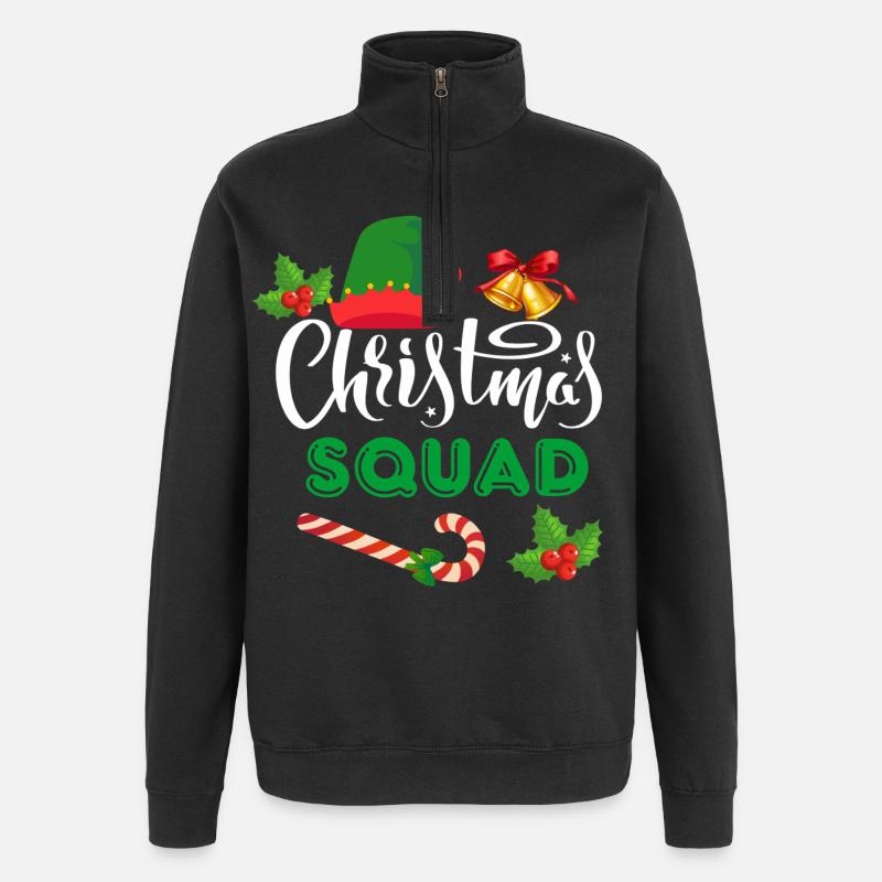 Weihnachtskader - Quarter-Zip-Sweatshirt - Schwarz