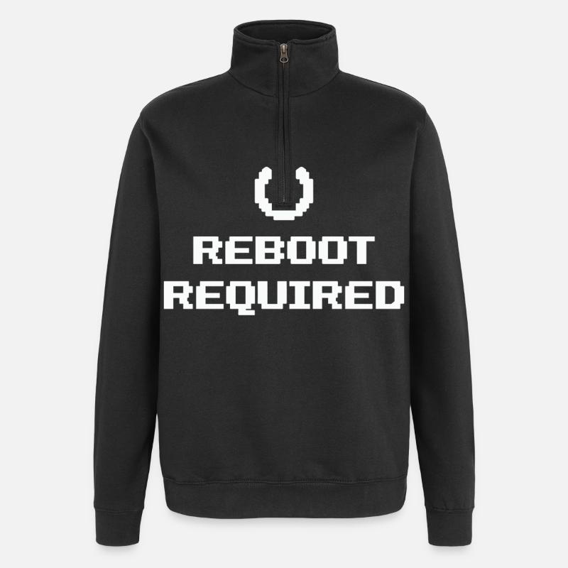 REBOOT REQUIRED Neustart Erforderlich - Quarter-Zip-Sweatshirt - Schwarz