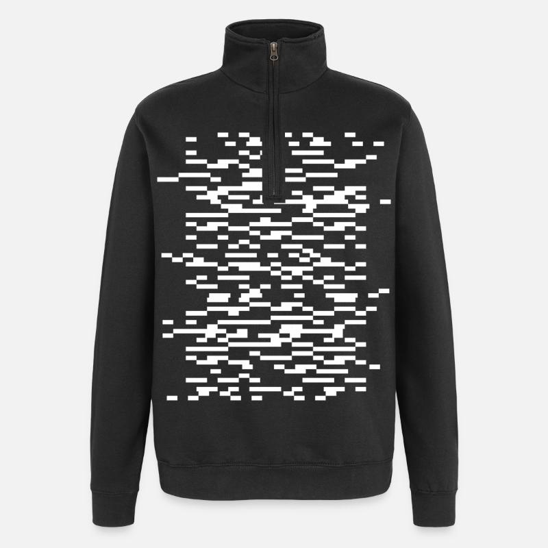 Glitch Waveframes Night Grid - Quarter-Zip Sweatshirt - black