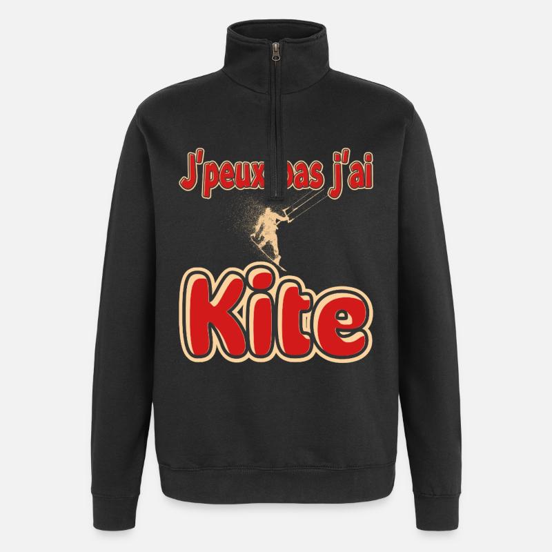 J'peux pas j'ai Kité - Sweat à zip 1/4 - noir