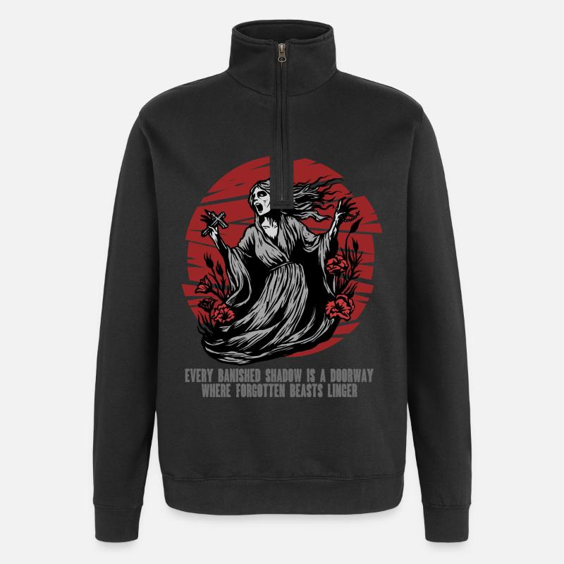 Créatures mythologiques Banshee - Sweat à zip 1/4 - noir