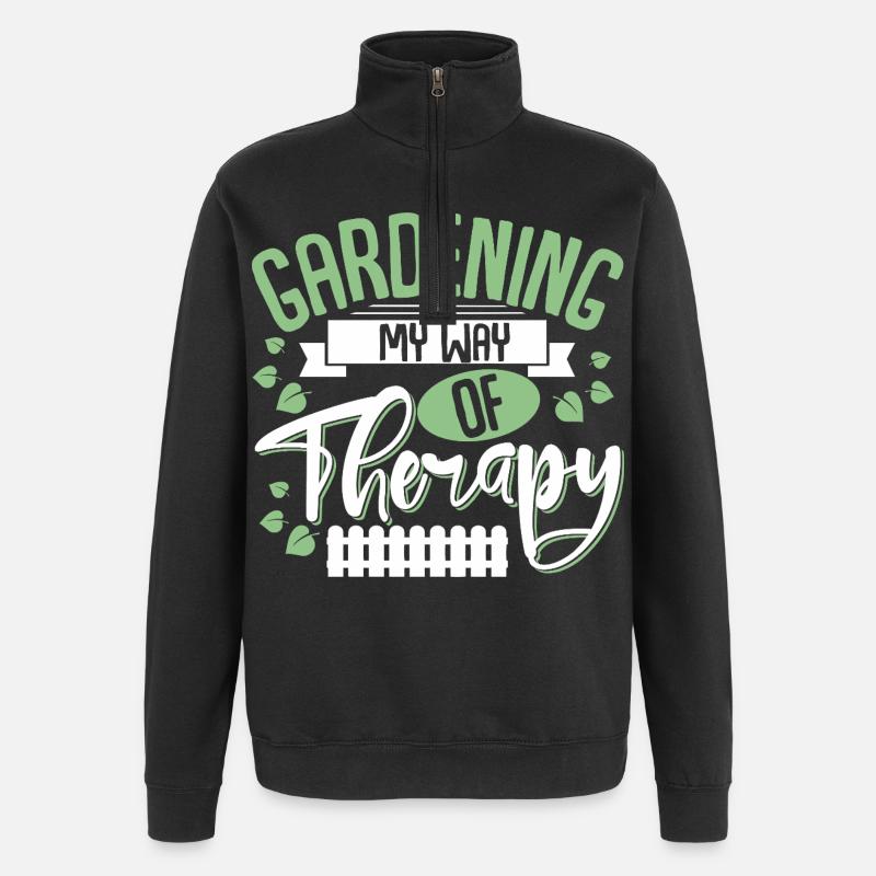 Garten Schrebergarten - Quarter-Zip-Sweatshirt - Schwarz