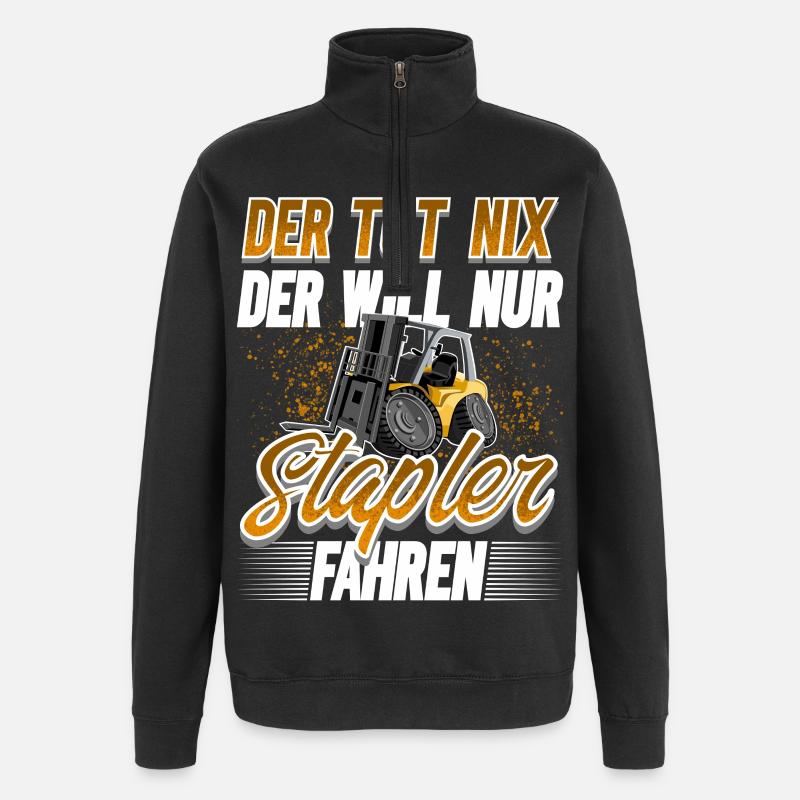 Staplerfahrer Lagerist - Quarter-Zip-Sweatshirt - Schwarz