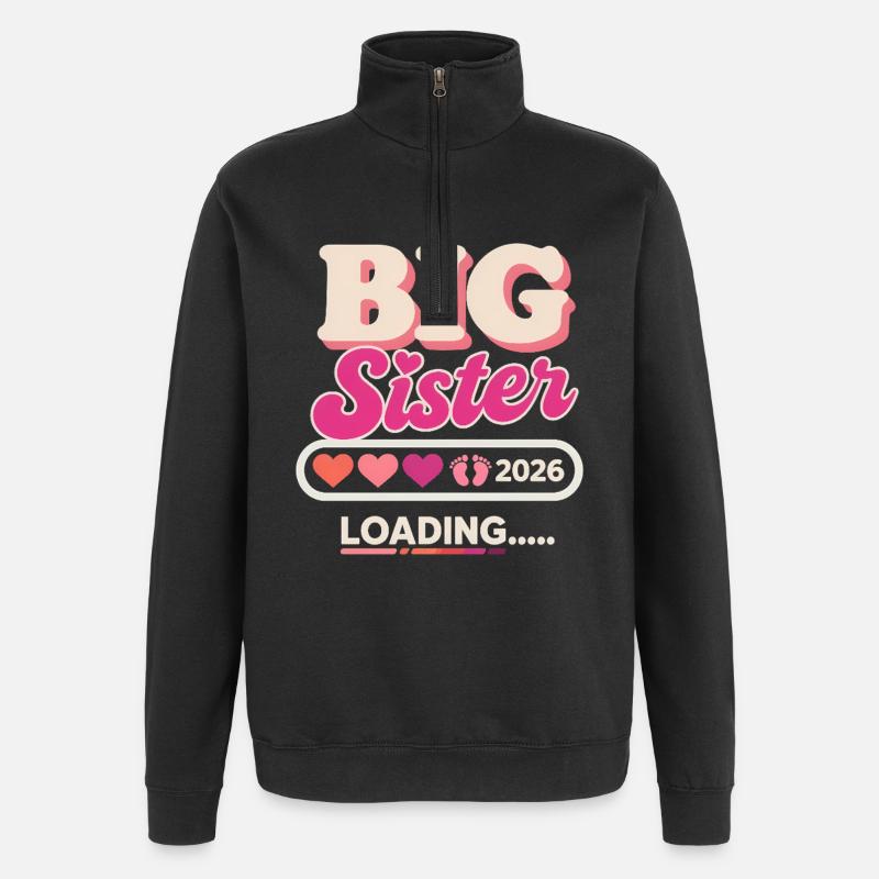 Big Sister Loading 2026 - Quarter-Zip Sweatshirt - black