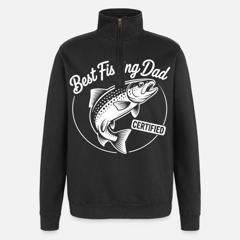 Meilleur pêcheur certifié - Sweat à zip 1/4 - noir