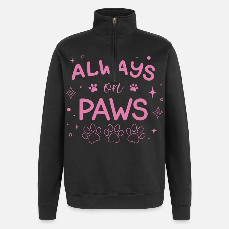 Immer auf den Pfoten Rose - Quarter-Zip-Sweatshirt - Schwarz