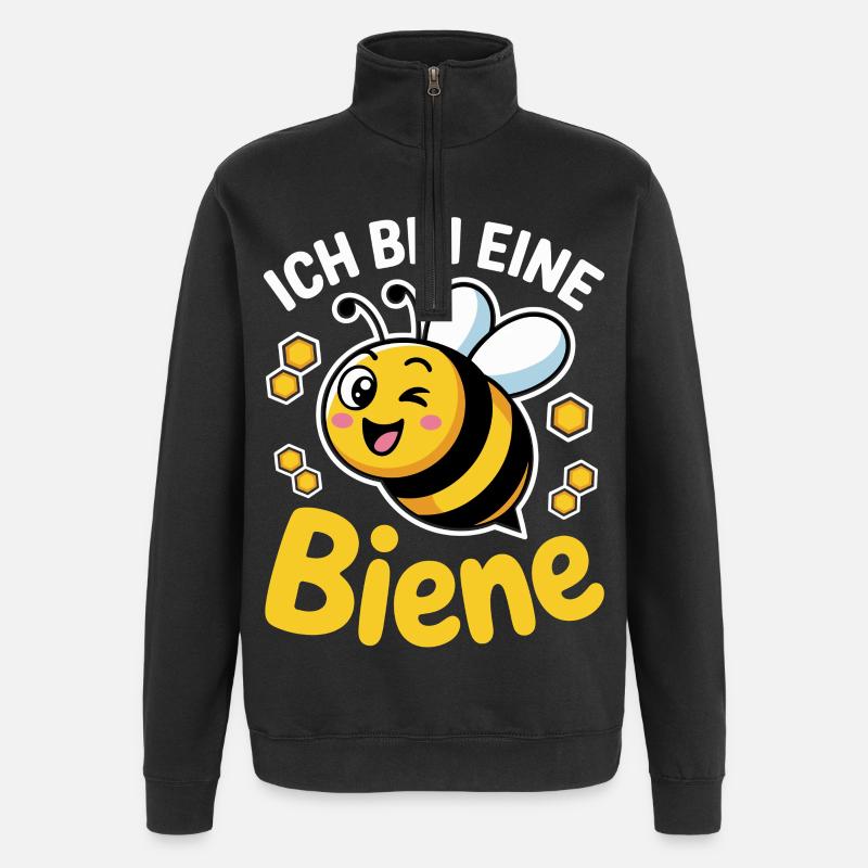 Ich Bin Eine Biene Faschingskostüm - Quarter-Zip-Sweatshirt - Schwarz