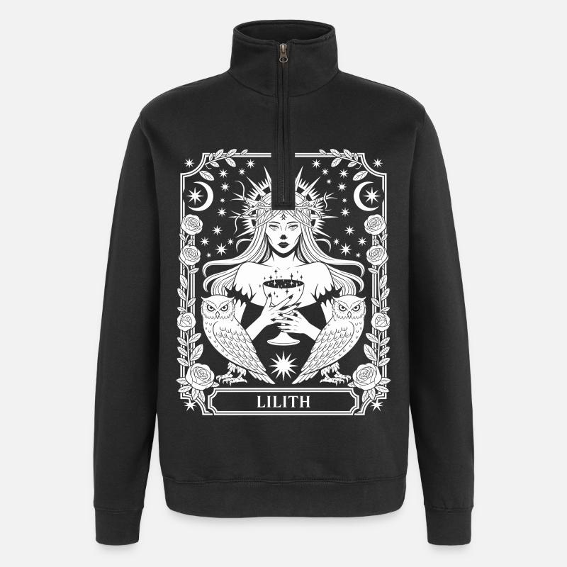 Lilith Moon Star Framing - Quarter-Zip Sweatshirt - black