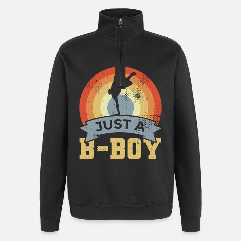 Breakdancer Junge - Quarter-Zip-Sweatshirt - Schwarz