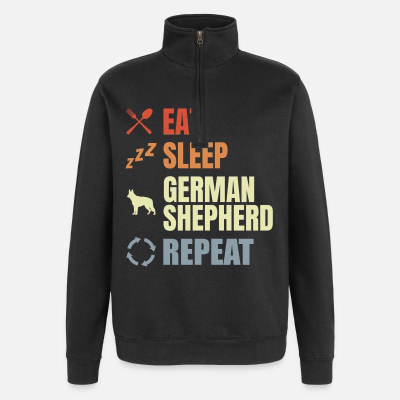 Schäferhund Routine - Quarter-Zip-Sweatshirt - Schwarz