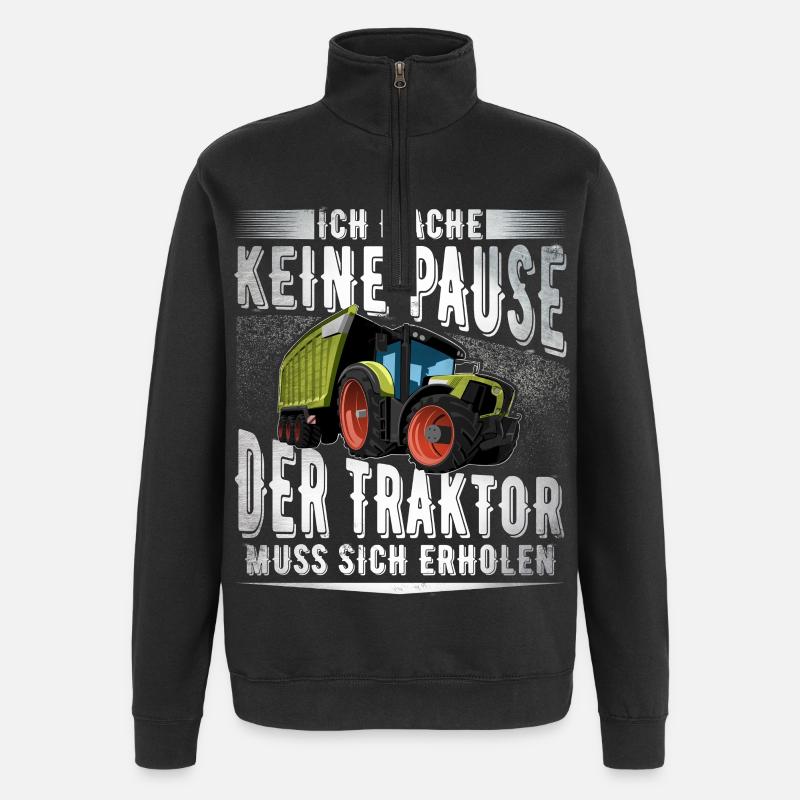Landwirt - Quarter-Zip-Sweatshirt - Schwarz