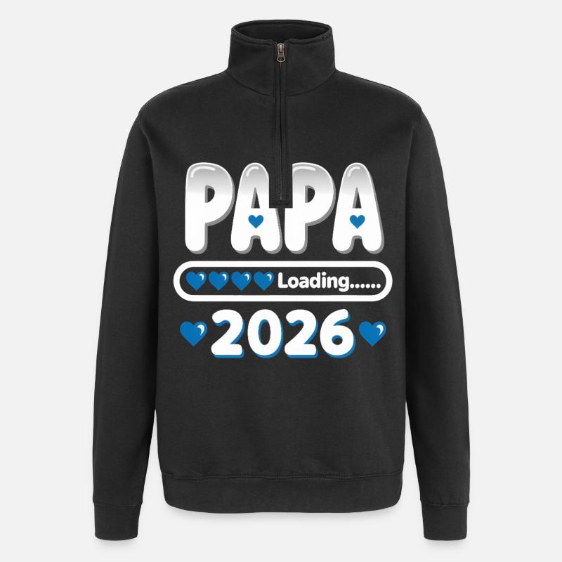 2026 Papa Loading – Father-to-be Gift - Quarter-Zip Sweatshirt - black