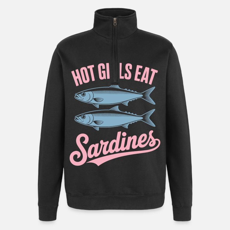 Sardines Pop Art Text - Quarter-Zip Sweatshirt - black