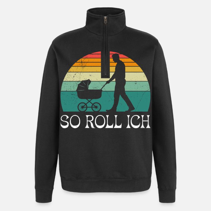 Bald Papa SO ROLL ICH LUSTIG - Quarter-Zip-Sweatshirt - Schwarz