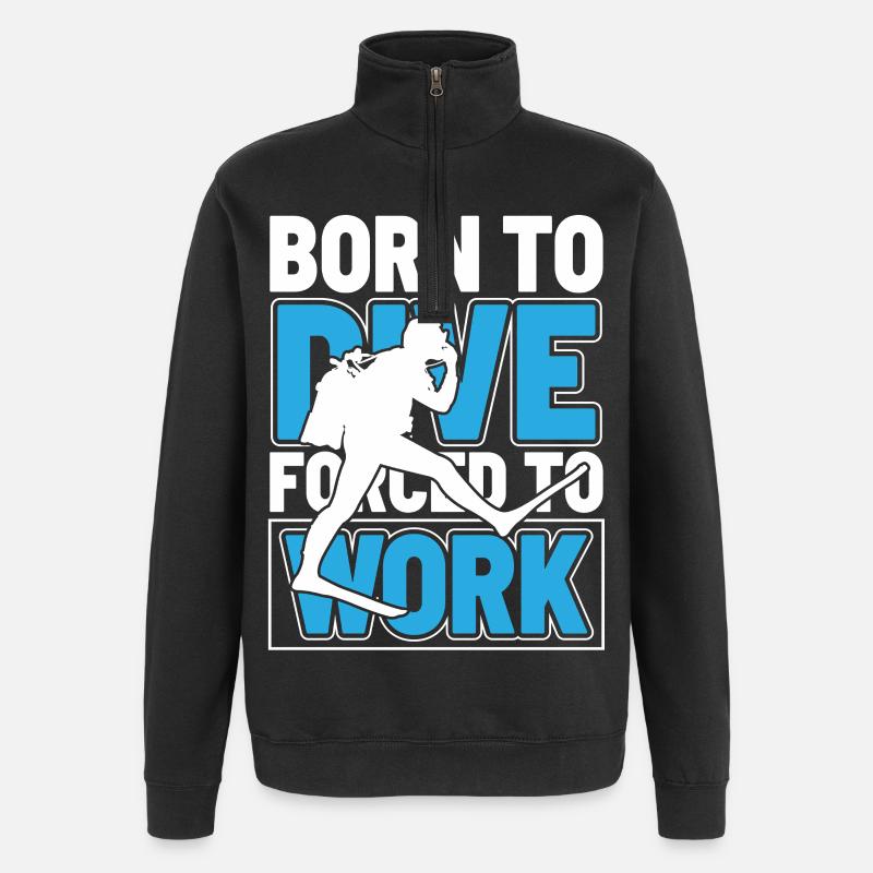 Born to Dive - Quarter-Zip Sweatshirt - black