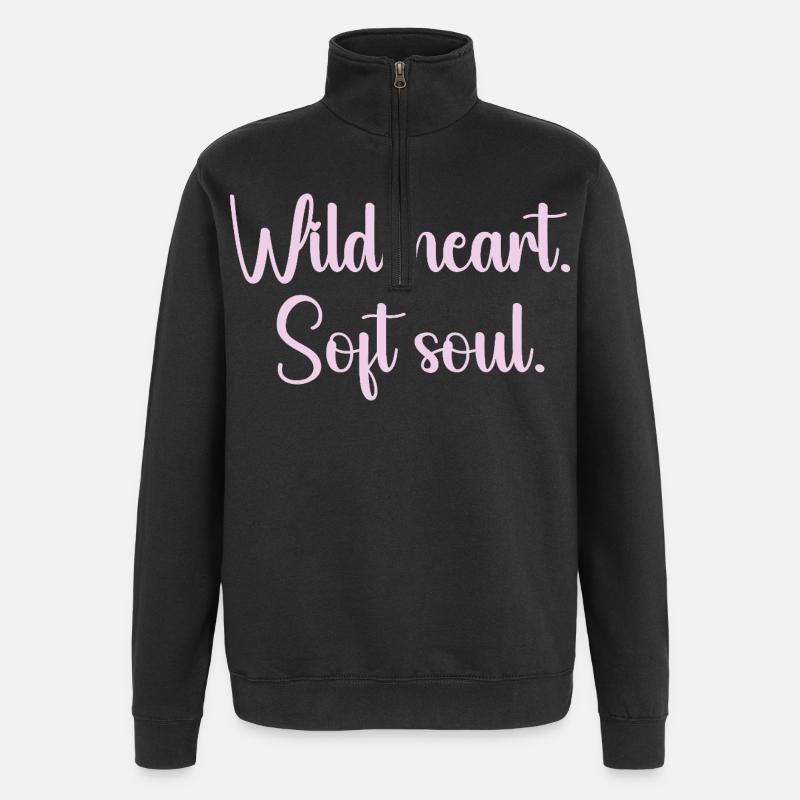Cœur Sauvage Âme Douce - Sweat à zip 1/4 - noir