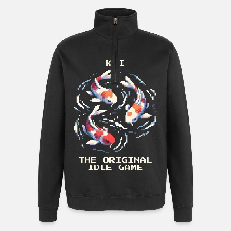 Koi: Das Original-Idle-Game | Gartenteich Zen - Quarter-Zip-Sweatshirt - Schwarz