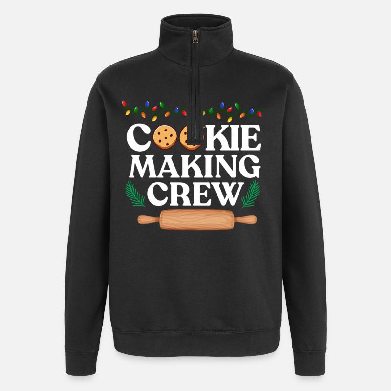 cooking making crew.  - Quarter-Zip Sweatshirt - black