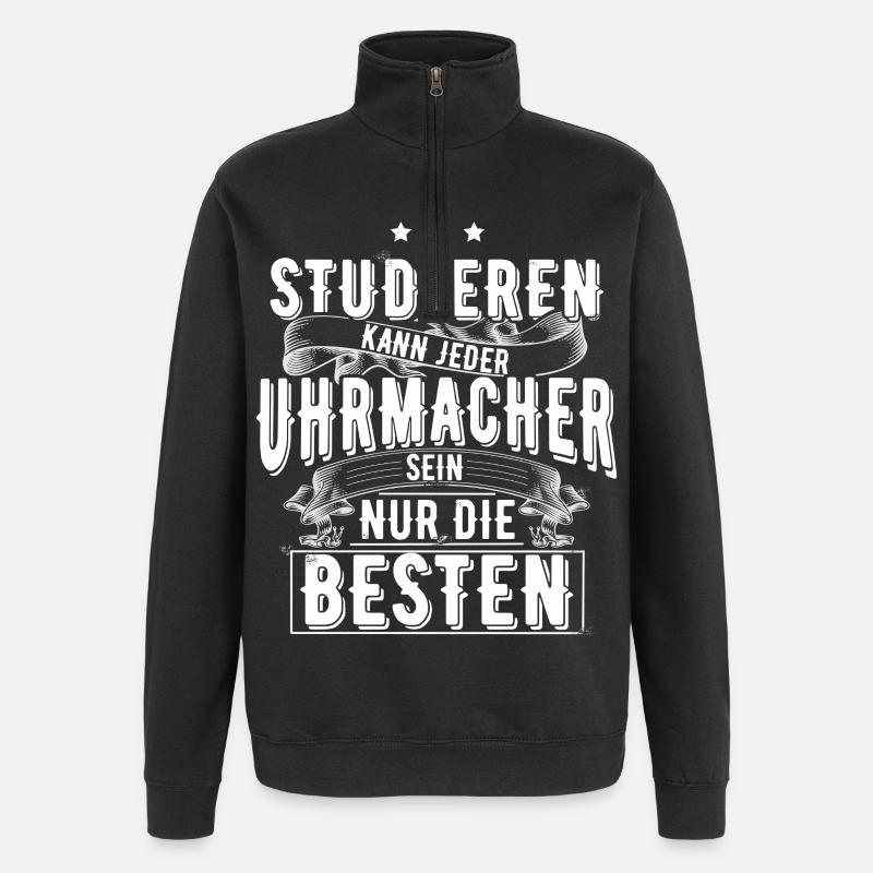Uhrmacher - Quarter-Zip-Sweatshirt - Schwarz